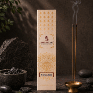nandanam earthy resin agarbatti | temple style incense sticks pack of 100